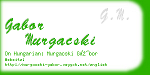 gabor murgacski business card